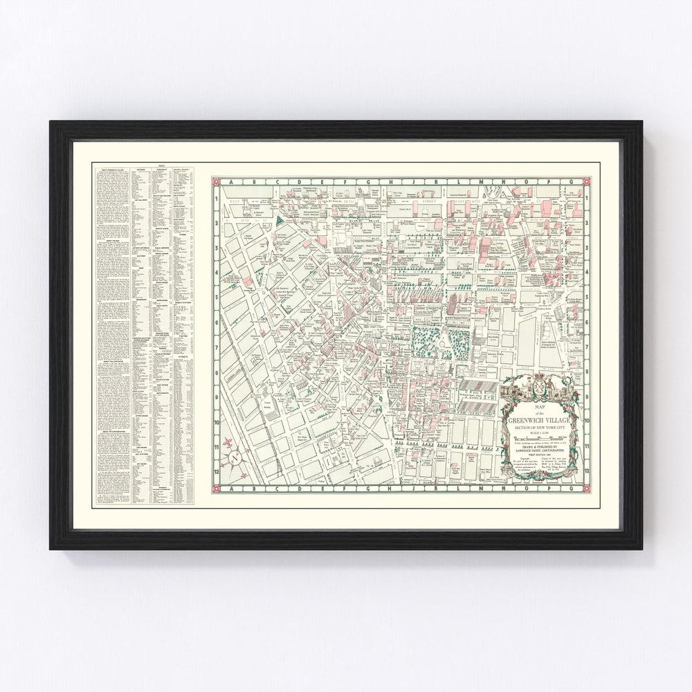 Greenwich Village Vintage Map 1960