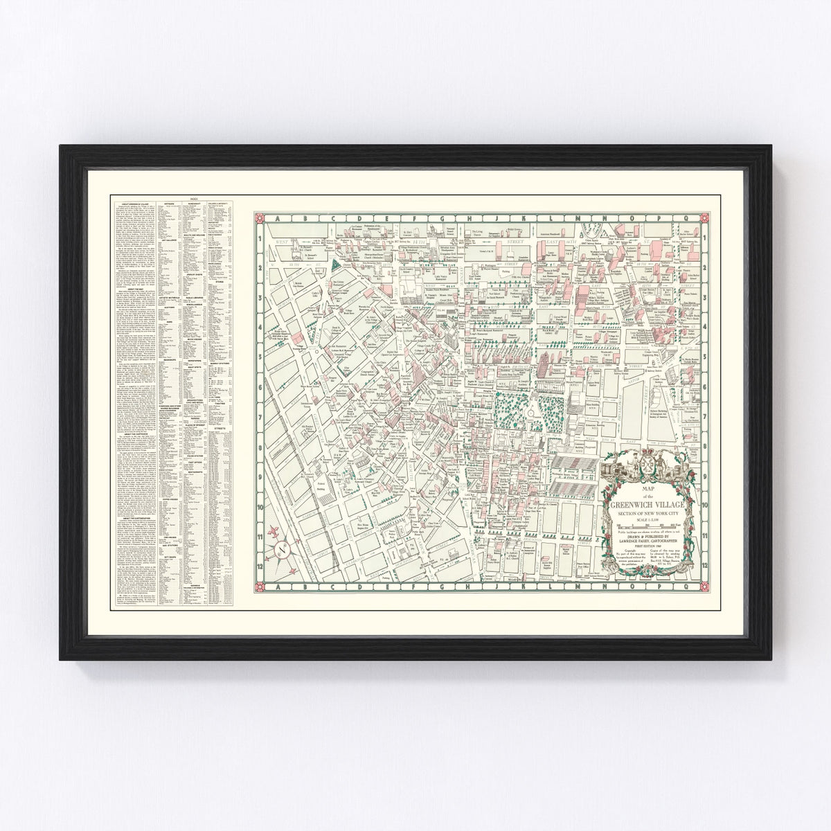 Greenwich Village Vintage Map 1960