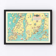 Rhode Island Vintage Map 1933