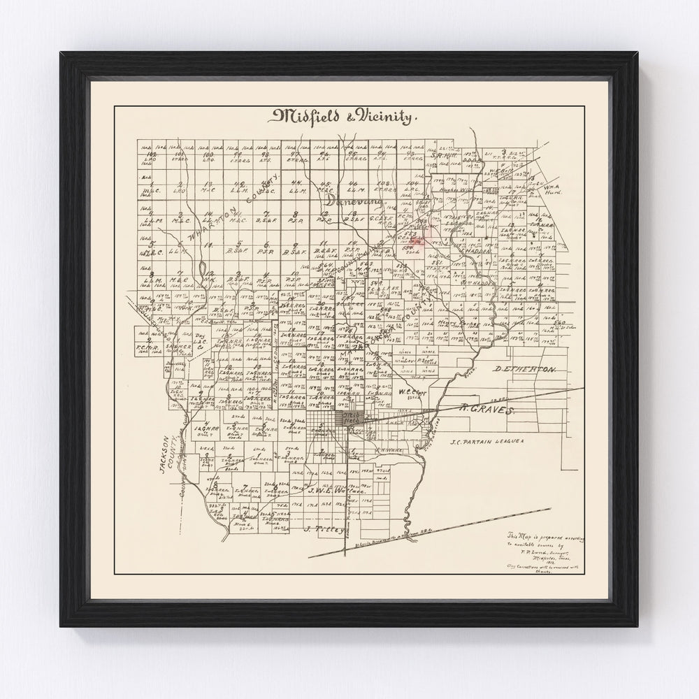 Midfield Vintage Map 1912