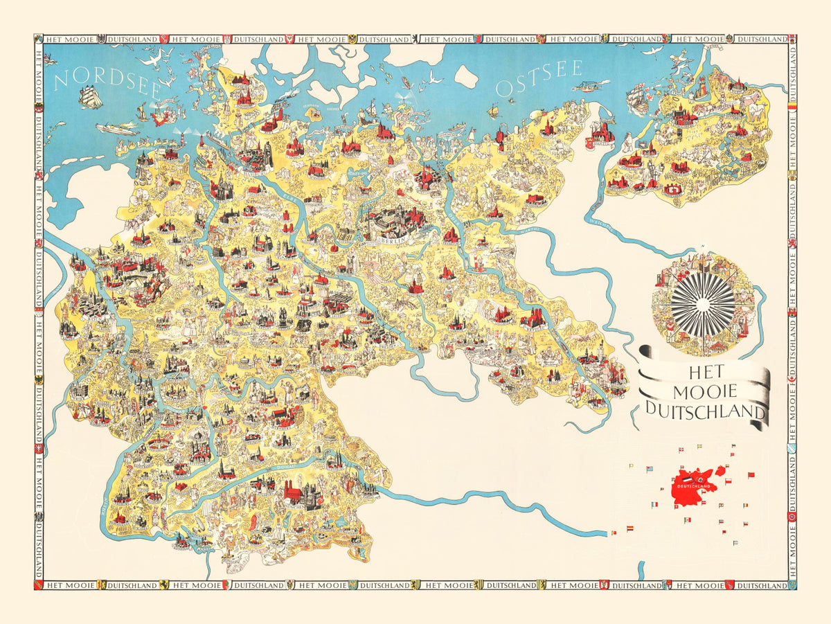 Preview of Vintage Propaganda Tourist Map of Germany 1936