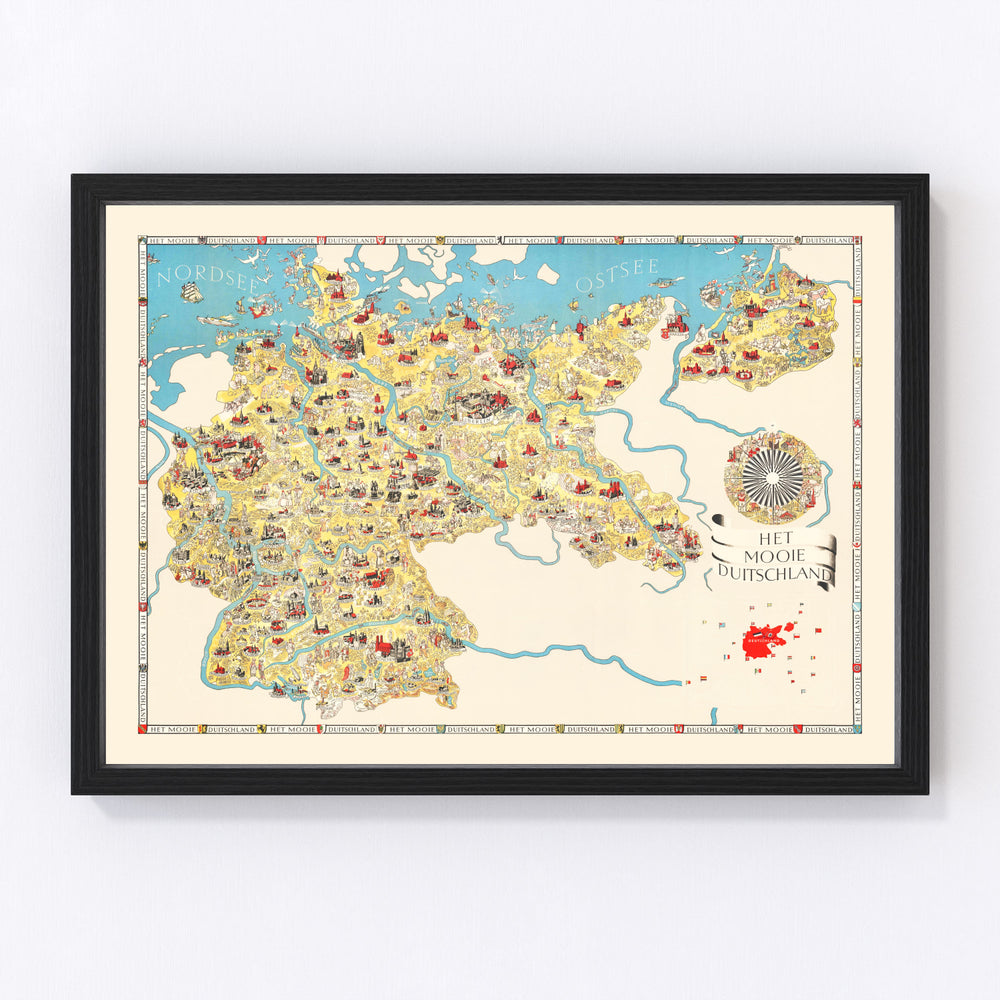 Germany Vintage Map 1936