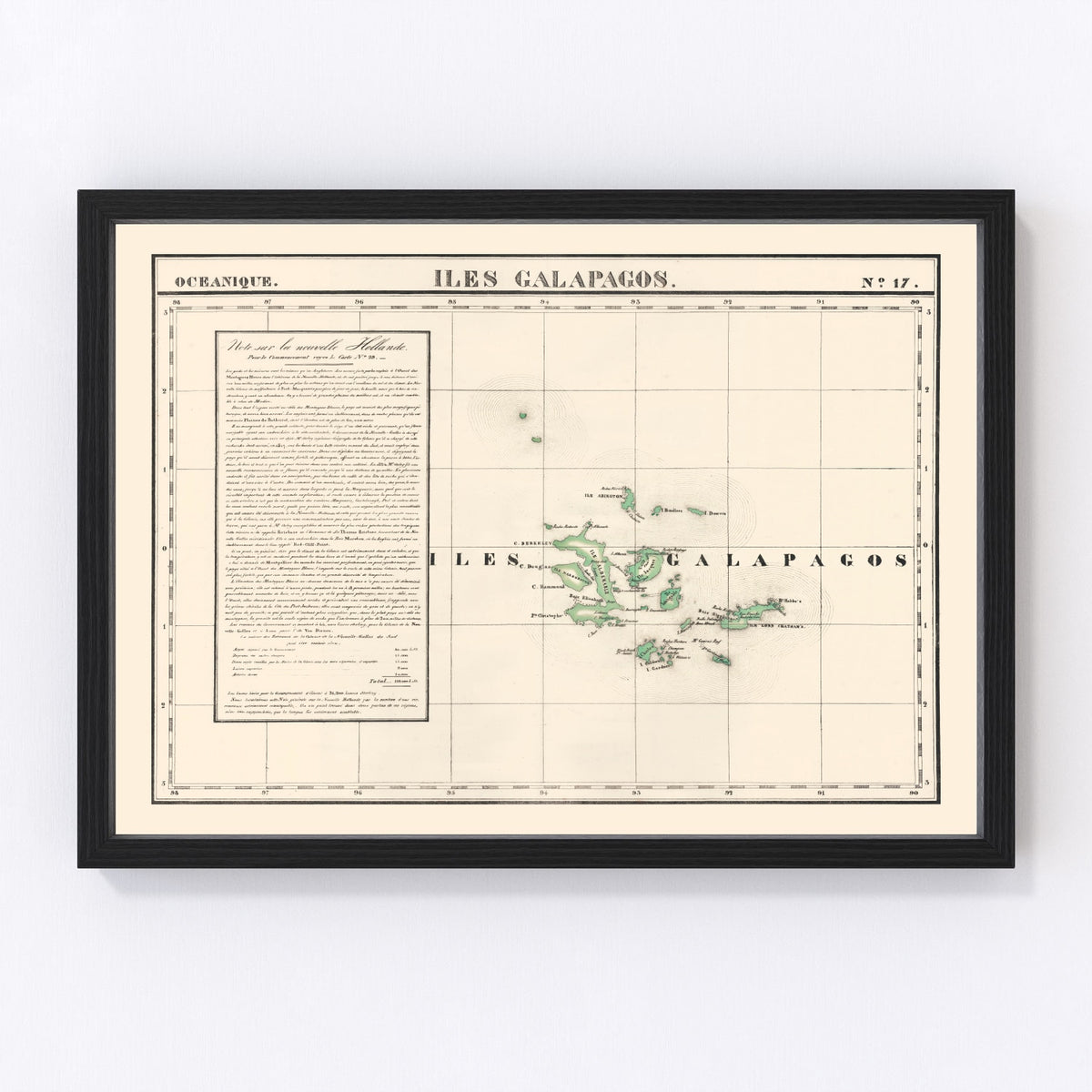 Galapagos Islands Vintage Map 1827