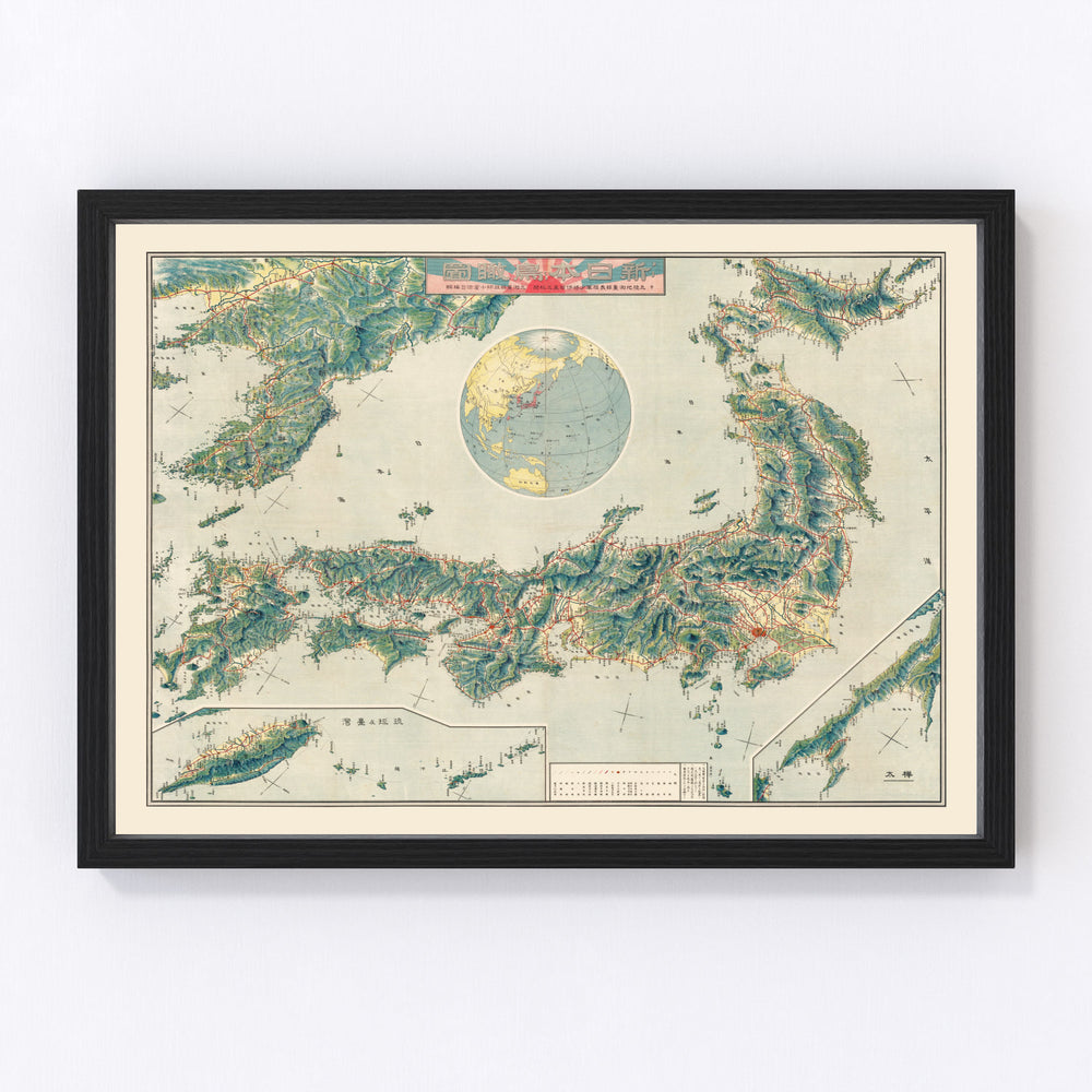 Japan Vintage Map 1920