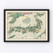 Japan Vintage Map 1920