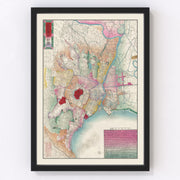 Tokyo Vintage Map 1887