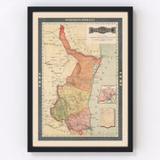 Tamaulipas, Mexico Vintage Map 1897