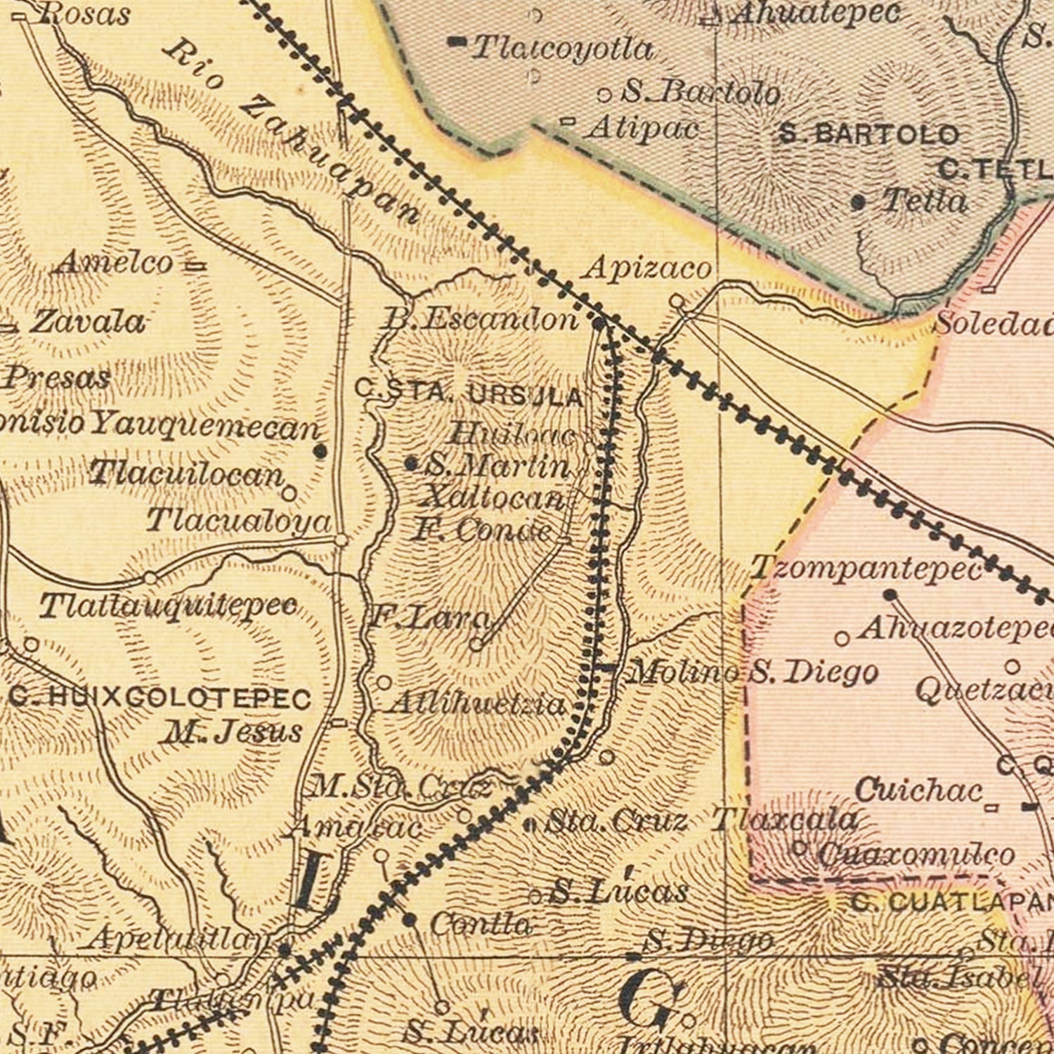 Restored historic details from the 1897 region map of County