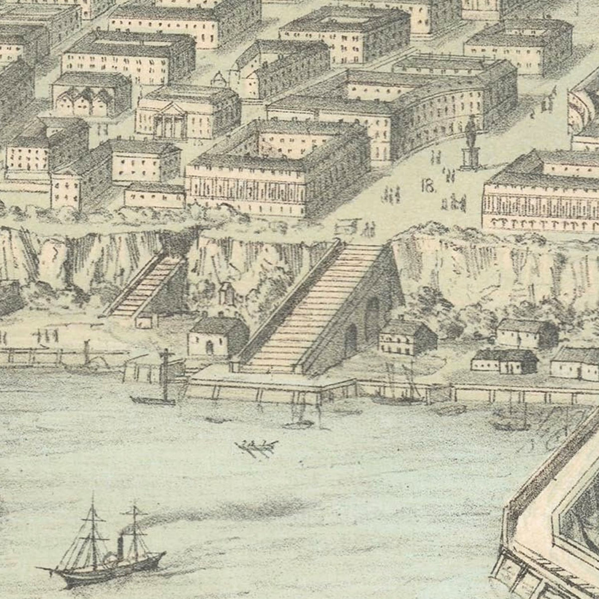 Restored historic details from the 1854 city map of Odesa
