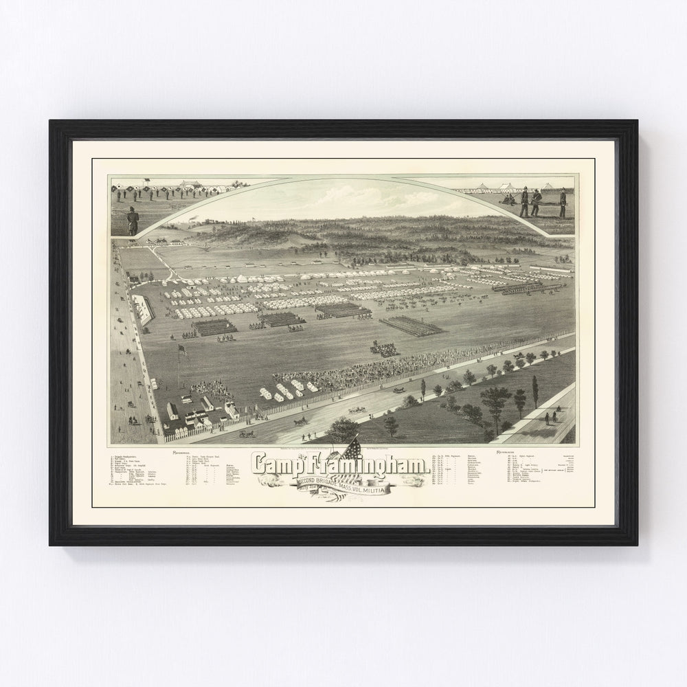 Camp Framingham Vintage Map 1885