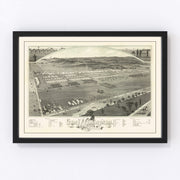 Camp Framingham Vintage Map 1885