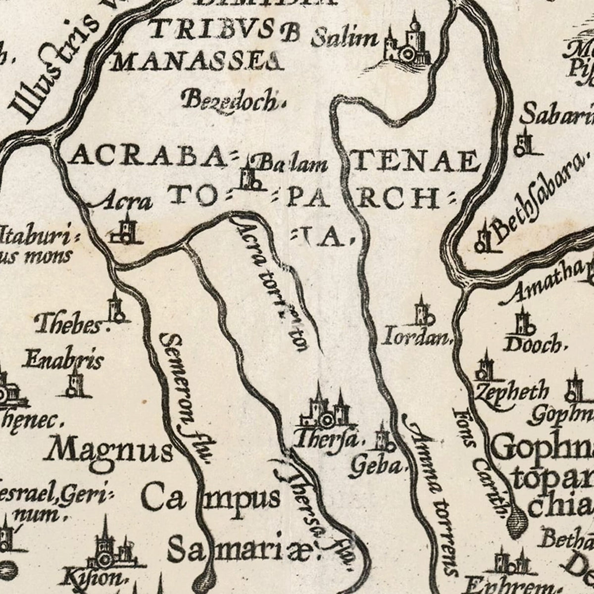 Restored historic details from the 1584 region map of County