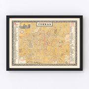 Tehran Vintage Map 1961