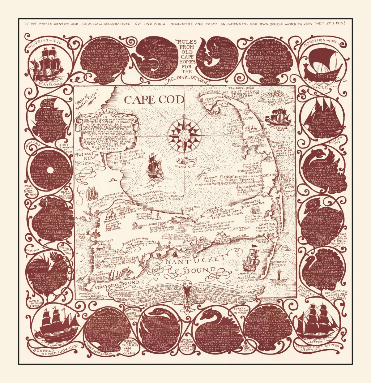 Preview of Vintage Pictorial Map of Cape Cod 1948