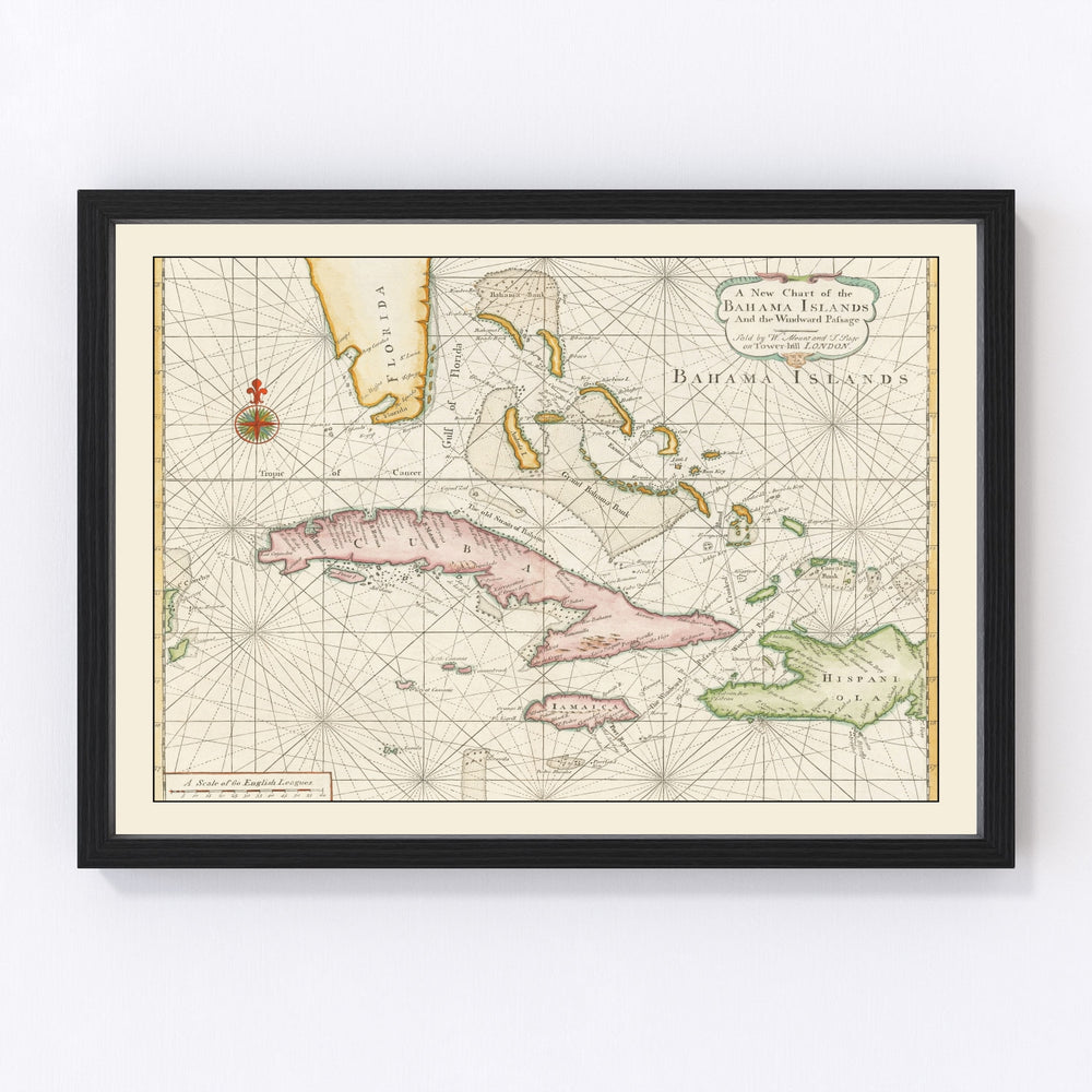 Bahamas Vintage Map 1737