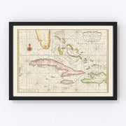 Bahamas Vintage Map 1737