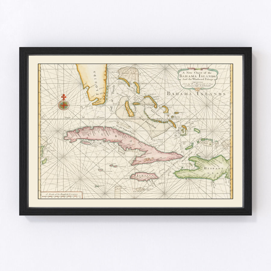 Bahamas Vintage Map 1737