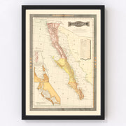 Baja California Vintage Map 1897