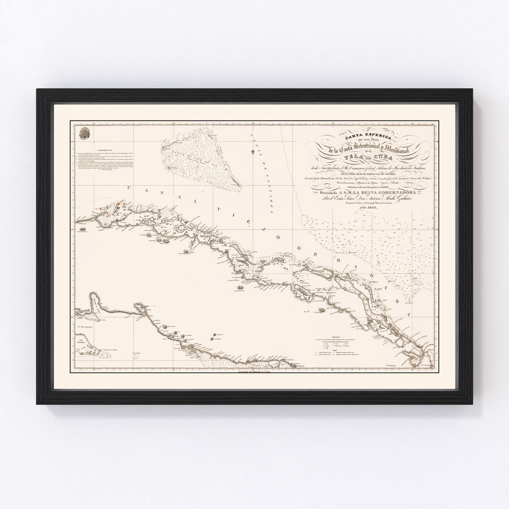 Cuba Vintage Map 1836