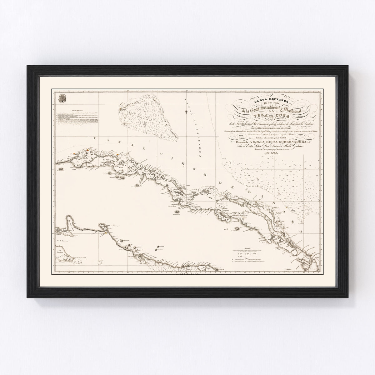 Cuba Vintage Map 1836