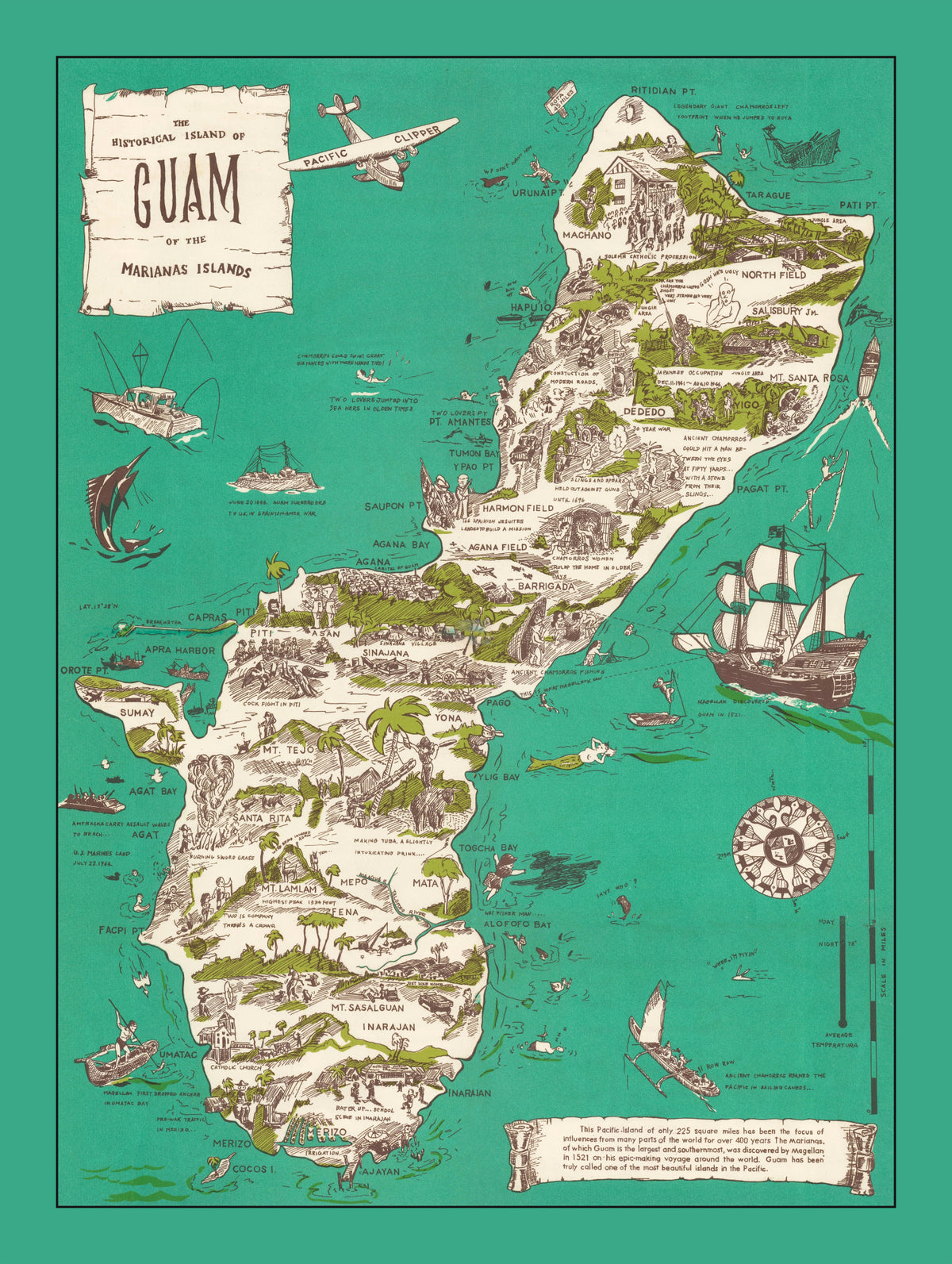 Preview of Vintage Guam Map 1958