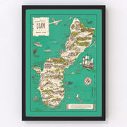 Guam Vintage Map 1958