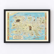 Kodiak Island Vintage Map 1948
