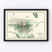 Mount Kilimanjaro Vintage Map 1885