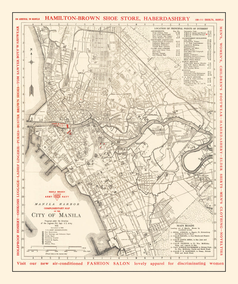 Size comparison using Vintage Map of Manila, Philippines 1938