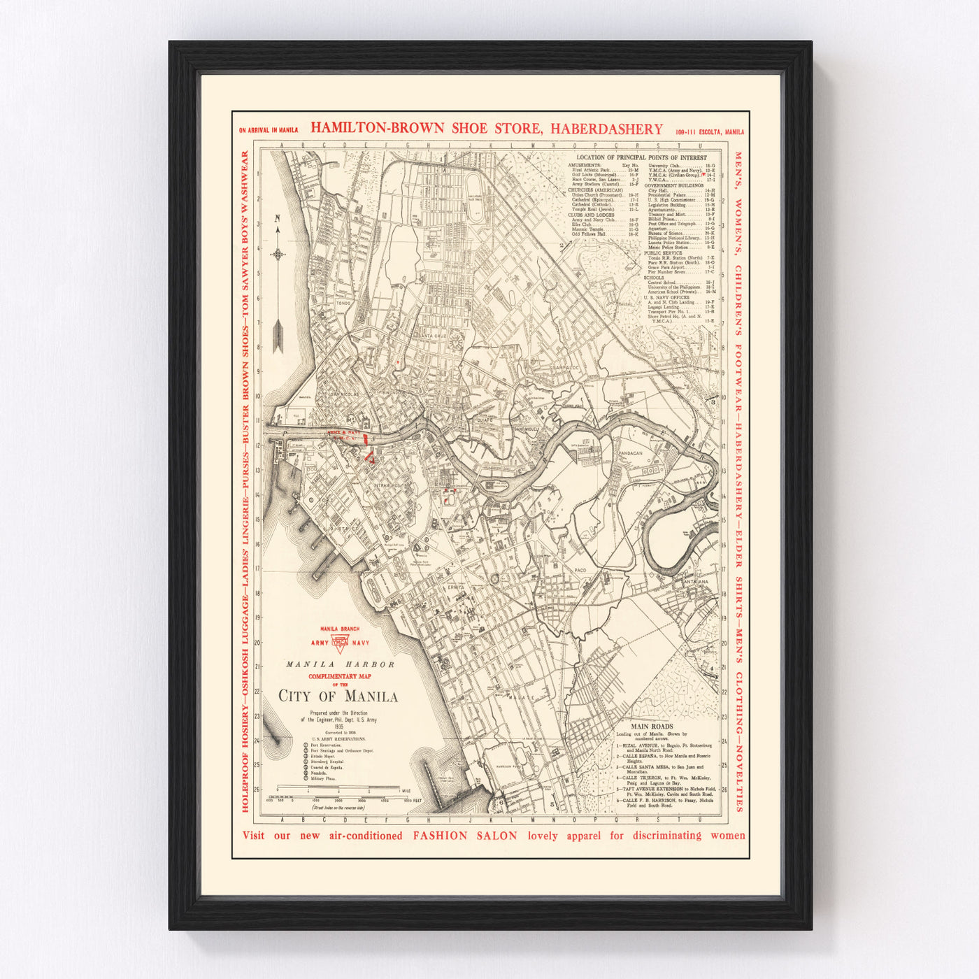 Manila Vintage Map 1938