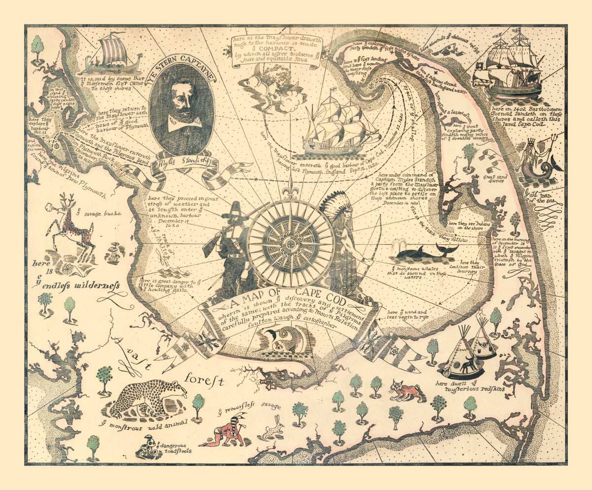 Preview of Vintage Pictorial Map of Cape Cod 1926