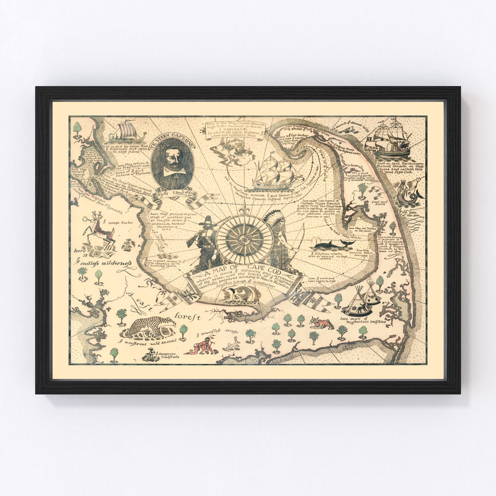 Cape Cod Vintage Map 1926