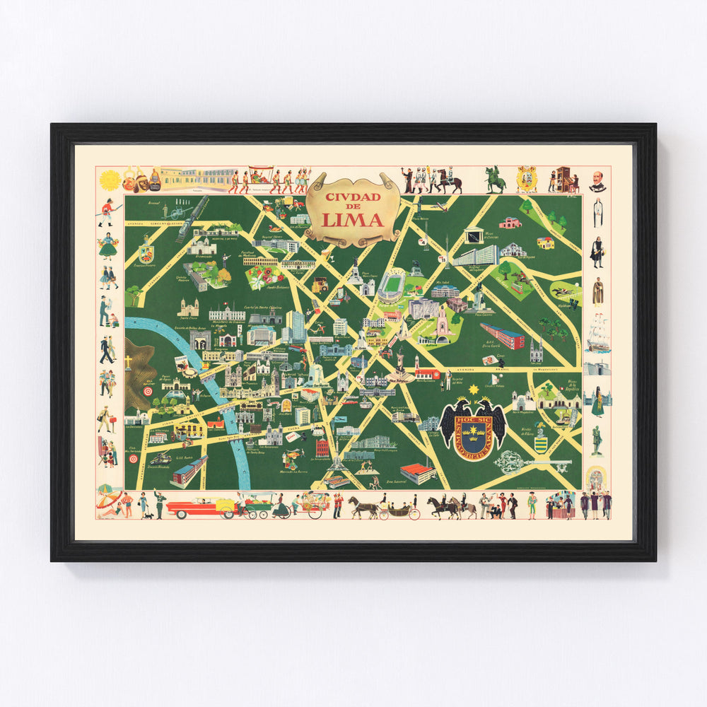 Lima Vintage Map 1954