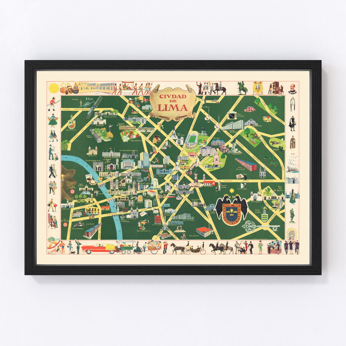 Lima Vintage Map 1954