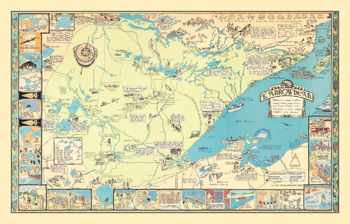 Preview of Vintage Pictorial Map of Arrowhead Region, MN 1929