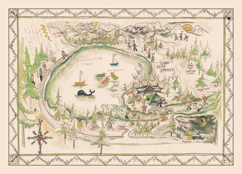 Size comparison using Vintage Tenaya Lake Map 1950