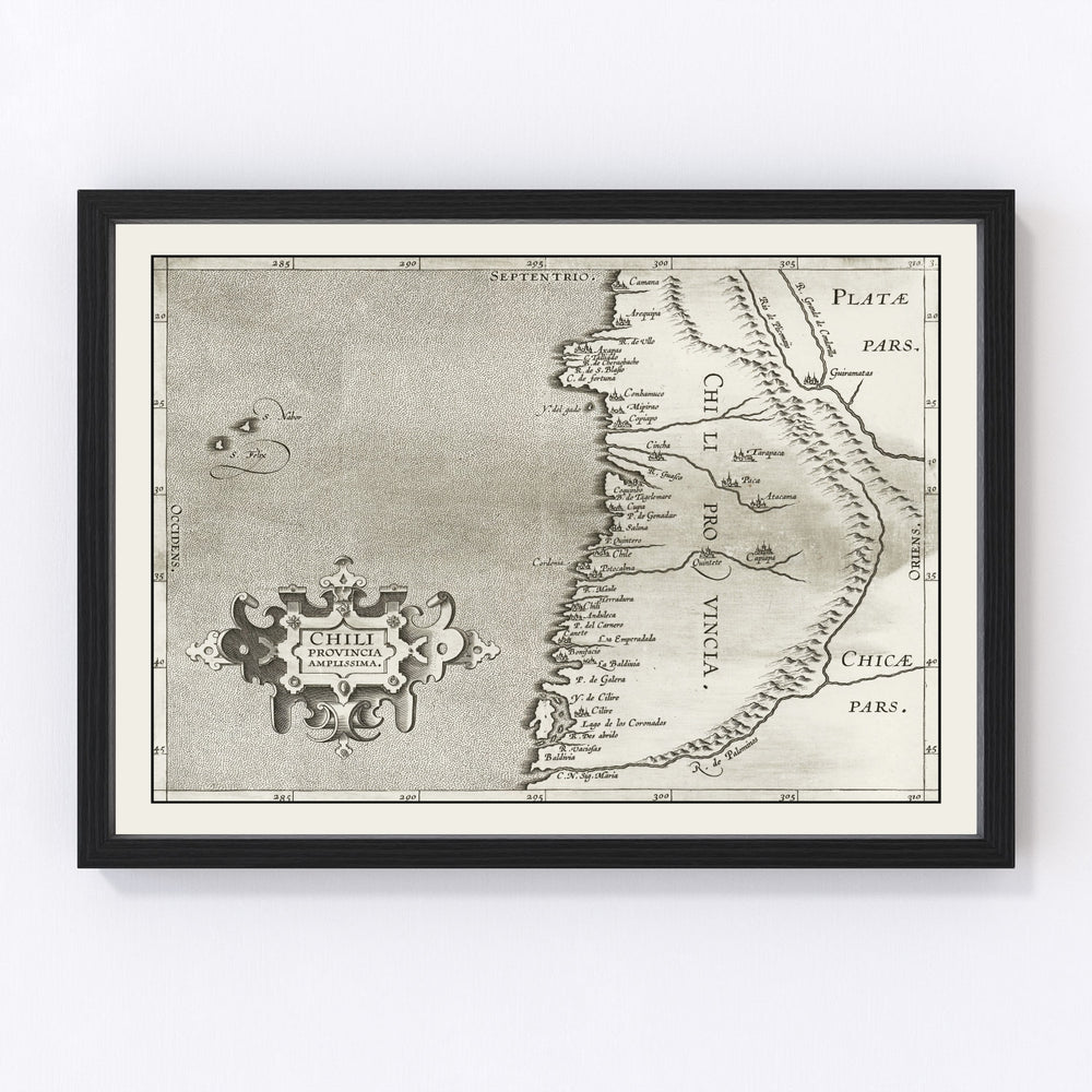 Chile Vintage Map 1597