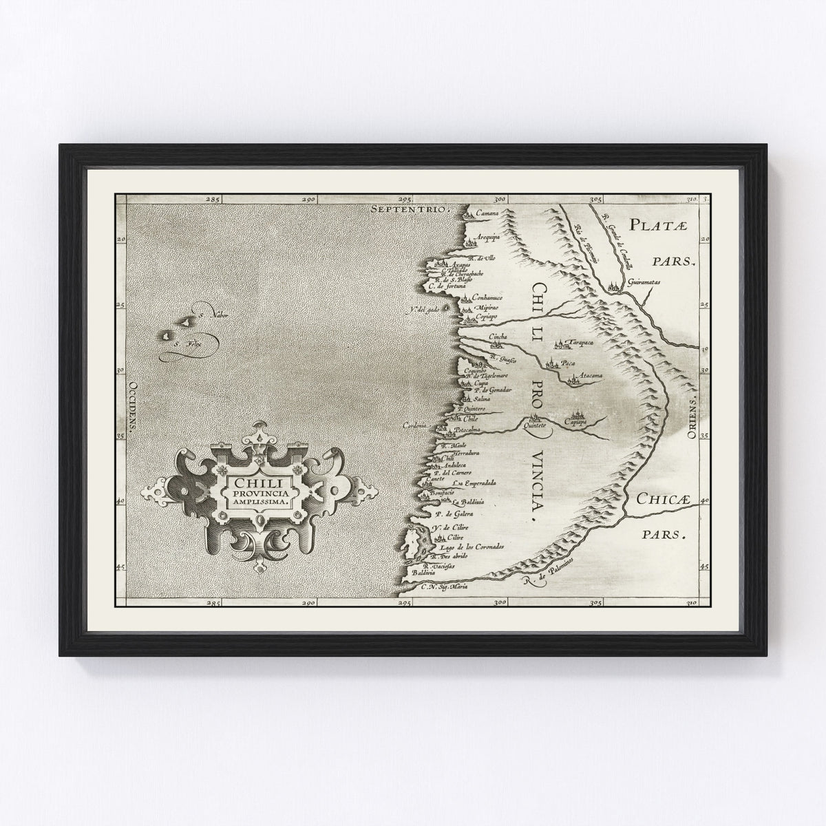 Chile Vintage Map 1597