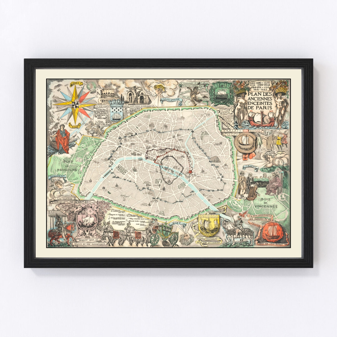Paris Vintage Map 1937
