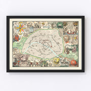 Paris Vintage Map 1937