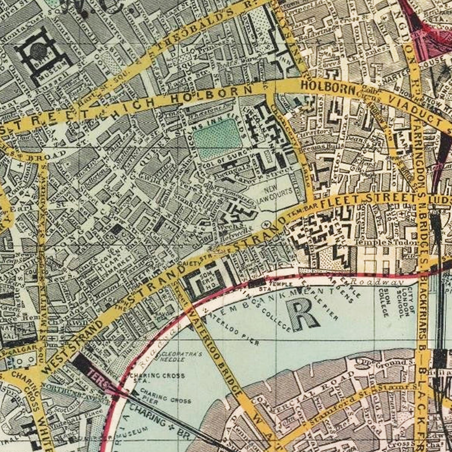 Restored historic details from the 1887 city map of London