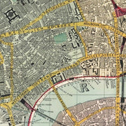 Vintage Map of London, England 1887