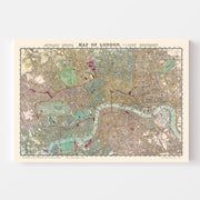 Vintage Map of London, England 1887