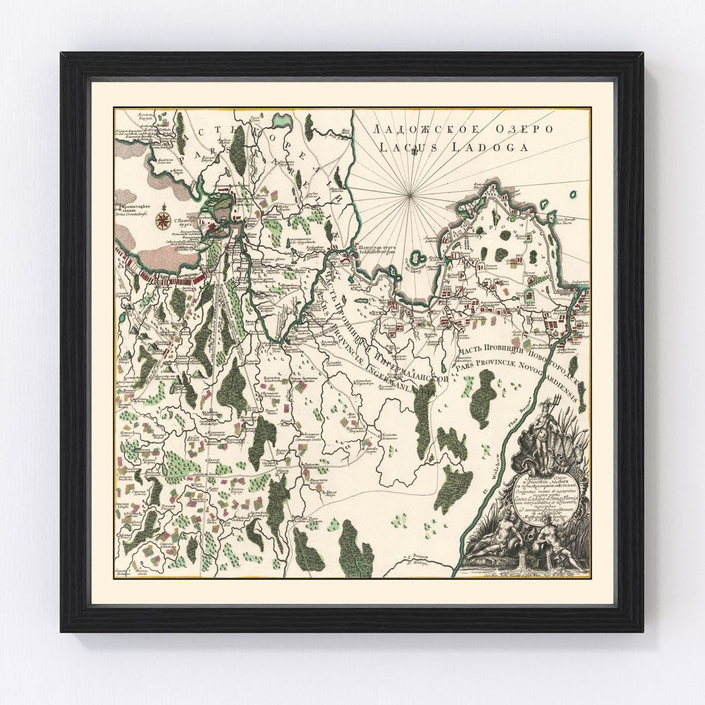 Lake Ladoga Vintage Map 1760