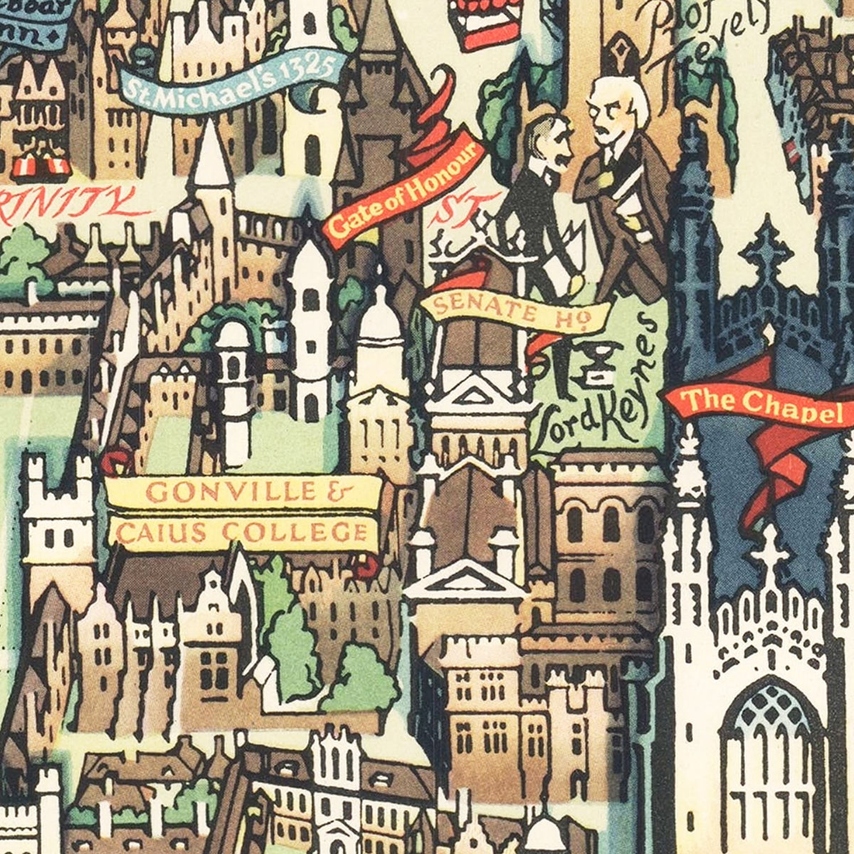 Restored historic details from the 1948 city map of Cambridge