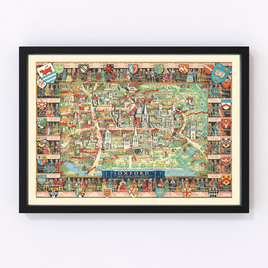 Oxford Vintage Map 1948