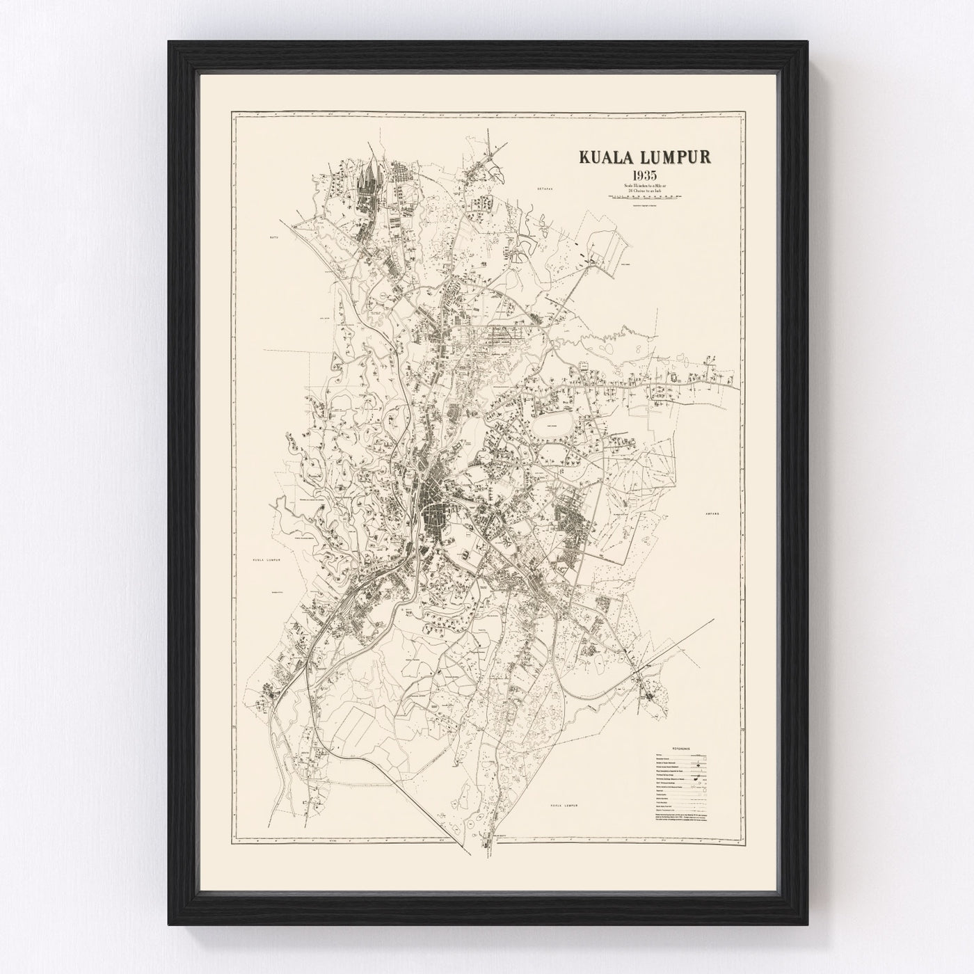 Kuala Lumpur Vintage Map 1936