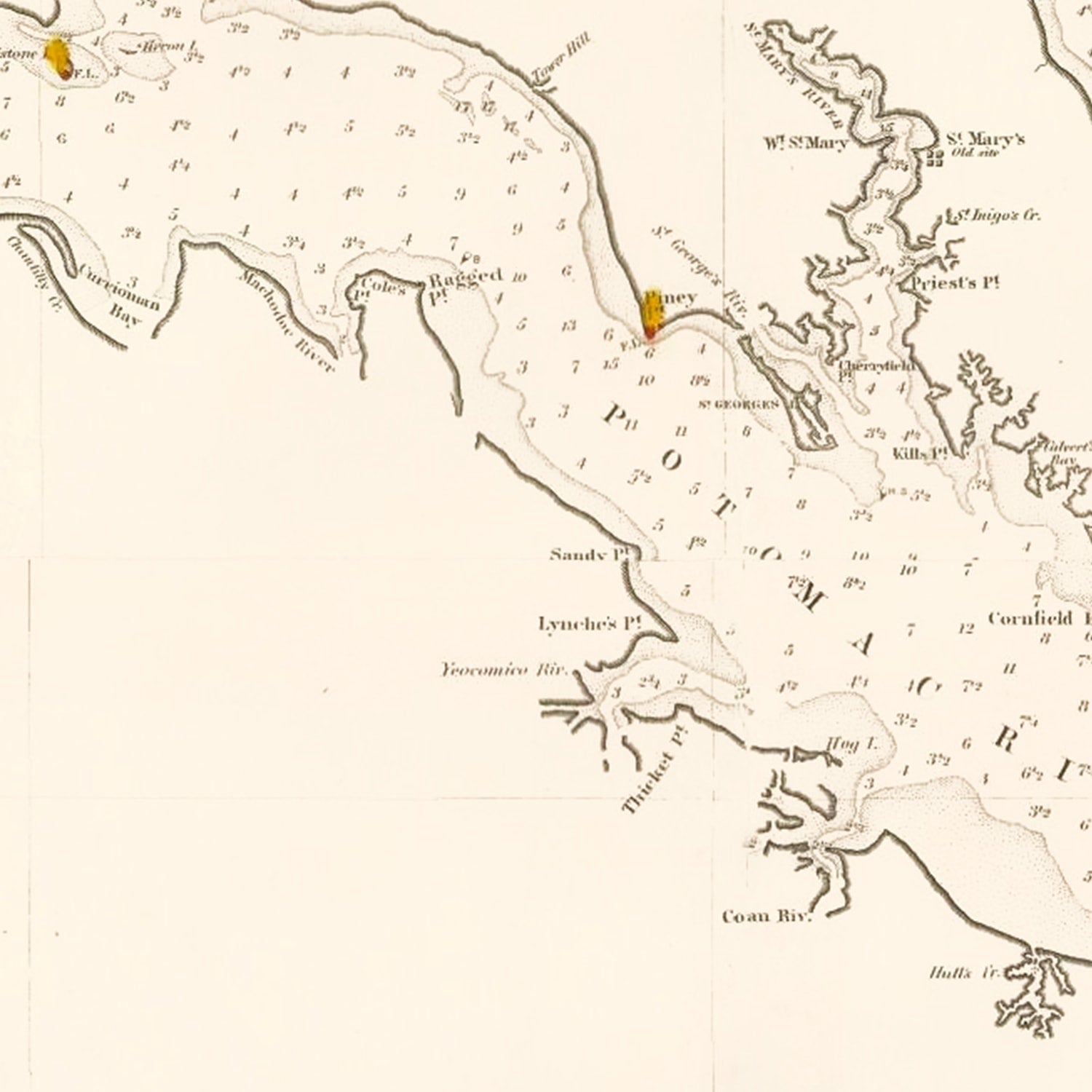 Restored historic details from the 1868 body of water map of County