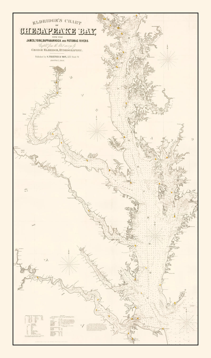 Size comparison using Vintage Chesapeake Bay Map 1868