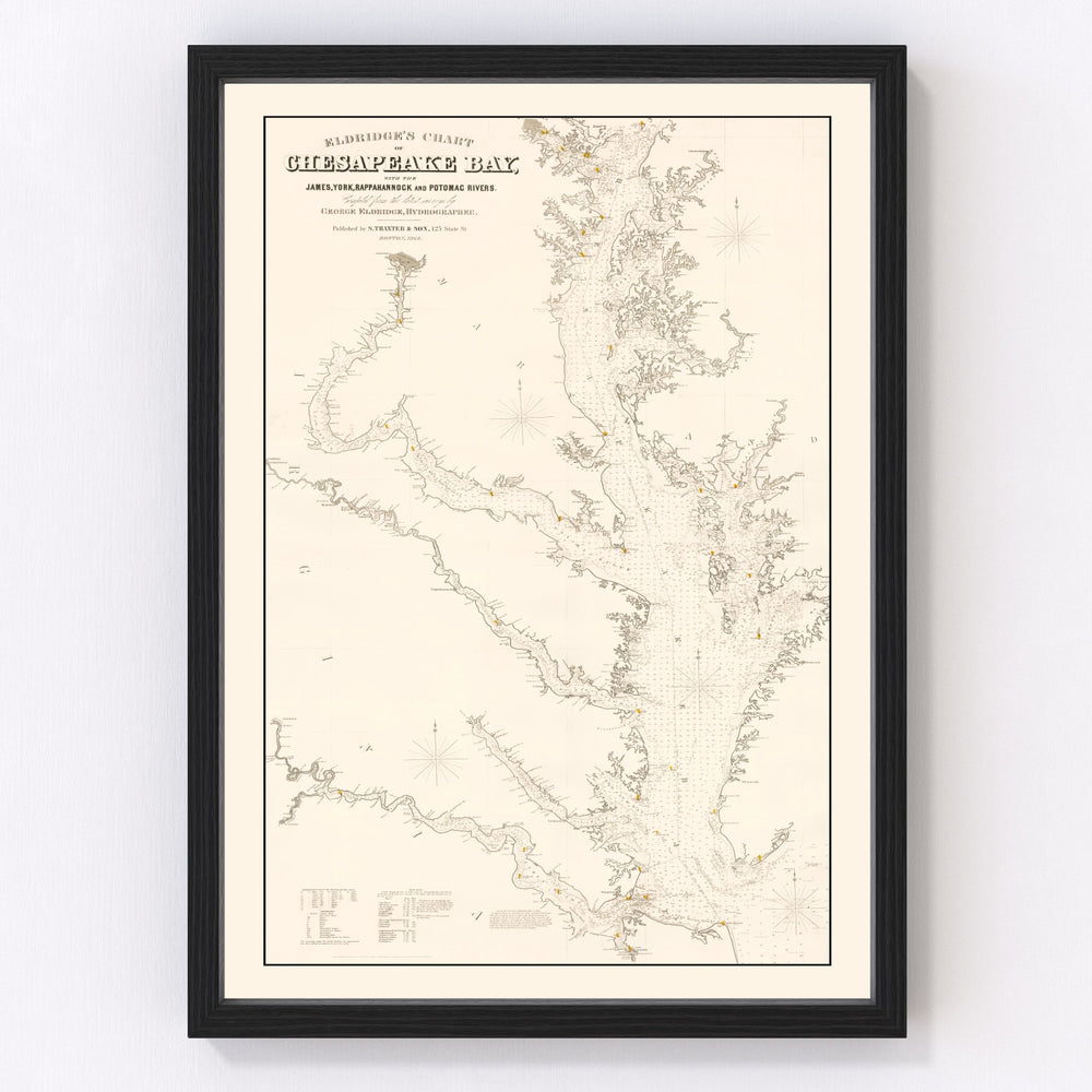 Chesapeake Bay Vintage Map 1868
